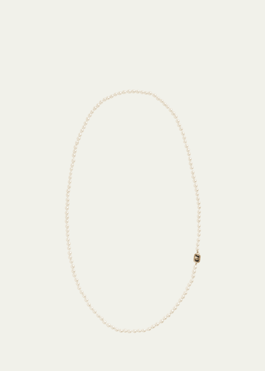 Image 1 of 1: Men's Oval Pearl Necklace