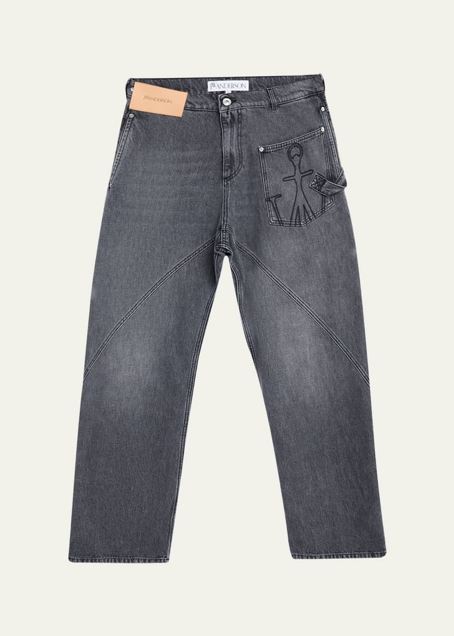 jw.anderson デニム JW Anderson Men's Twisted Workwear Jeans - Bergdorf Goodman