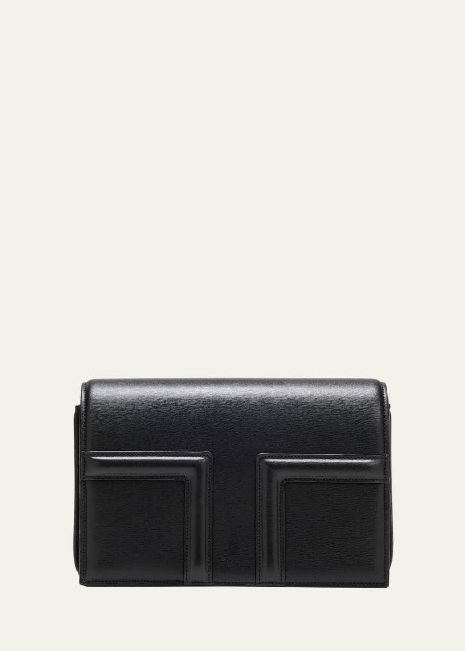 【美品】TOTEM Mini T-Flap leather bag black Toteme Mini T-Flap Leather Clutch Bag | Neiman Marcus