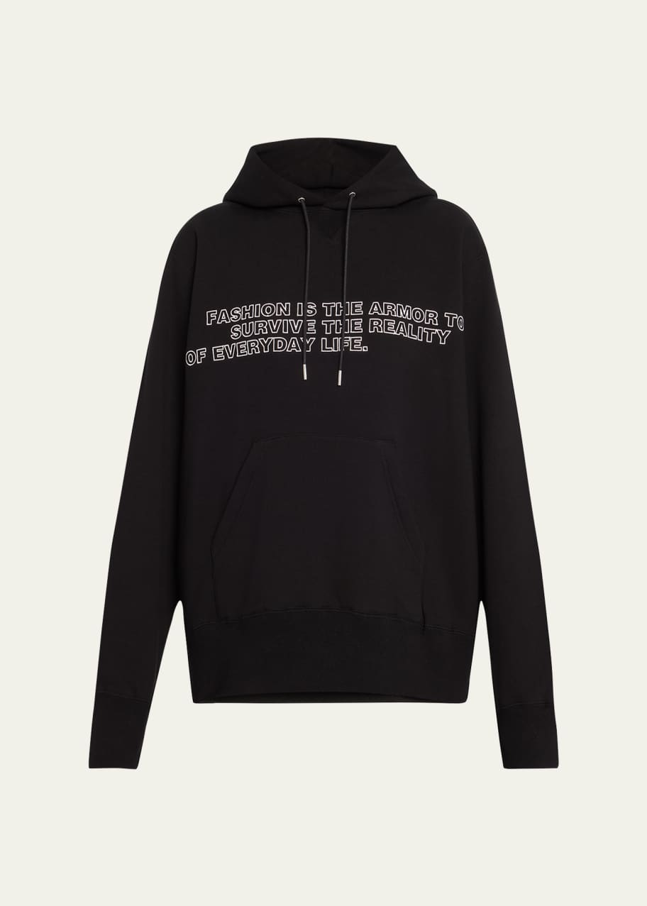 SACAI Slogan Embroidered Oversized Hoodie Bergdorf Goodman