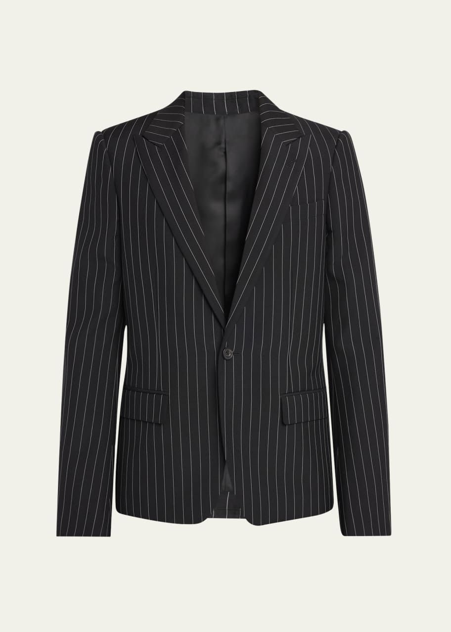 Image 1 of 1: Men's Pinstripe Peak-Lapel Sport Coat