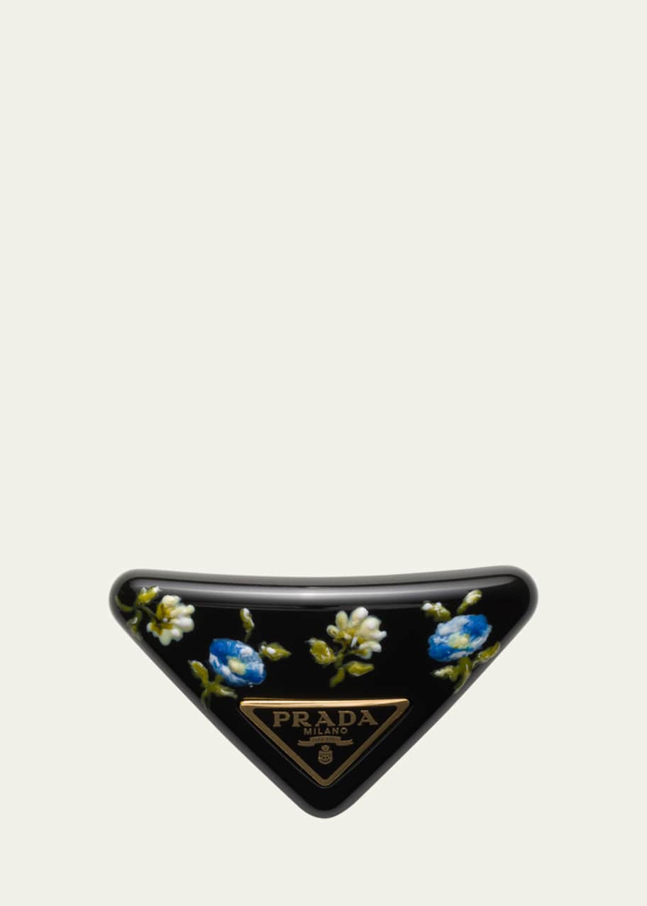 ヘアアクセサリー PRADA Triangle logo hair clip Prada triangle-logo Hair Clip | Silver | FARFETCH