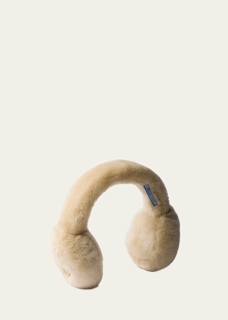 Prada Wool Shearling Earmuffs - Bergdorf Goodman