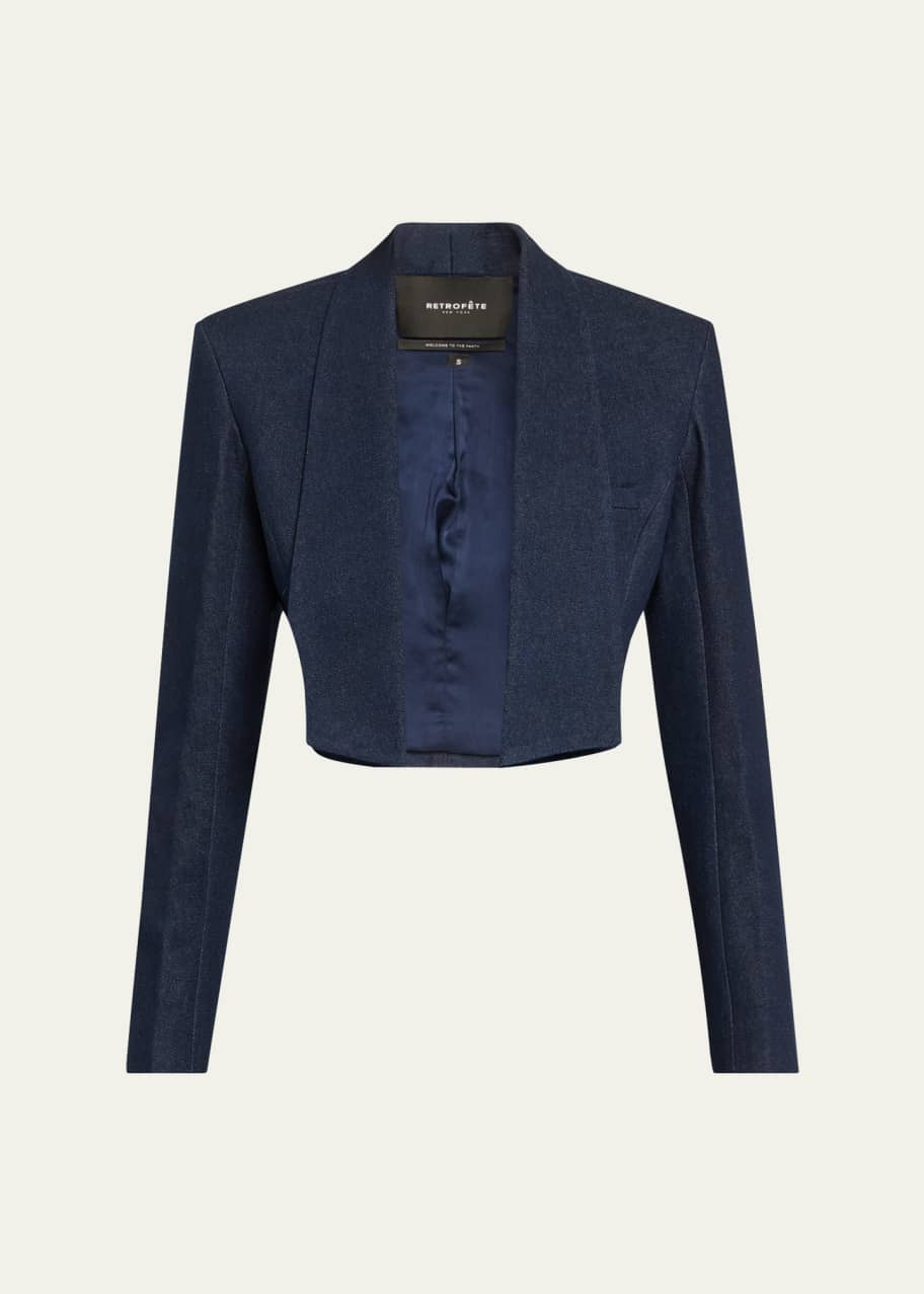 Image 1 of 1: Clara Cropped Denim Blazer
