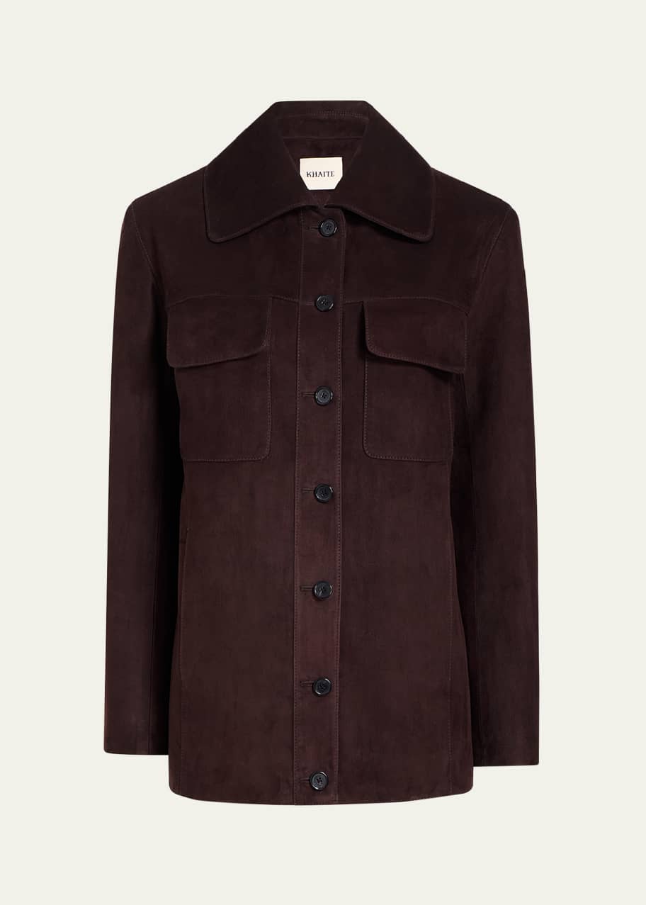 Image 1 of 1: Iana Button Down Suede Jacket