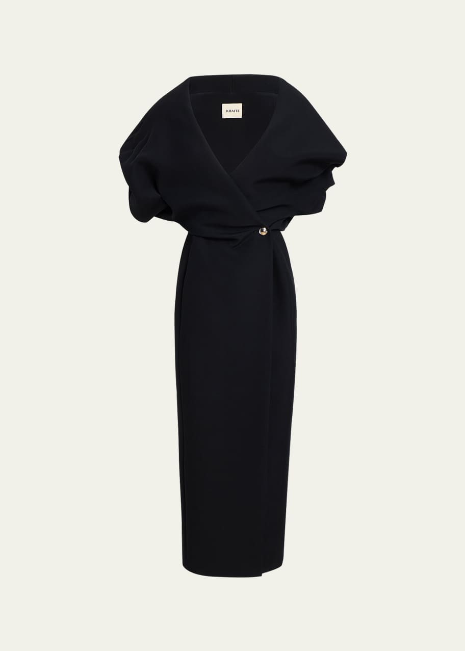Image 1 of 1: Truman Wrapped Crepe Pencil Dress