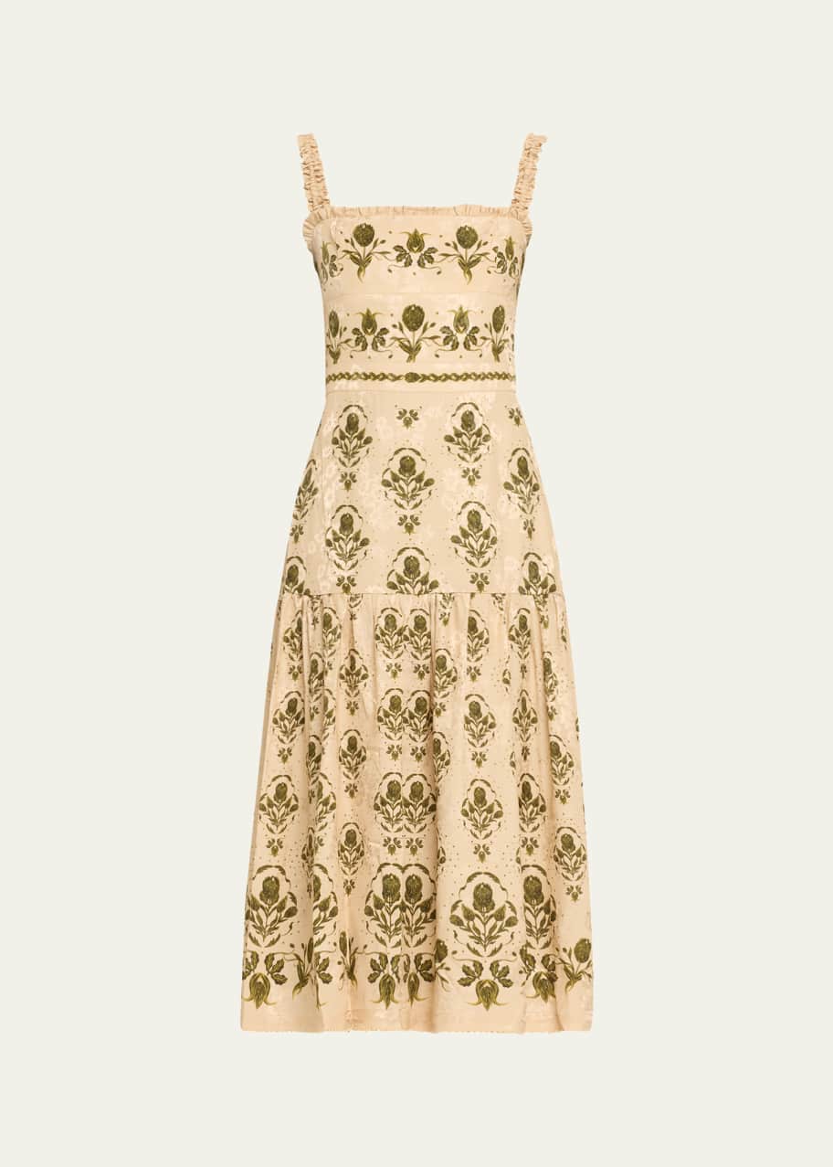 Image 1 of 1: Nispero Relato Embroidered Maxi Dress