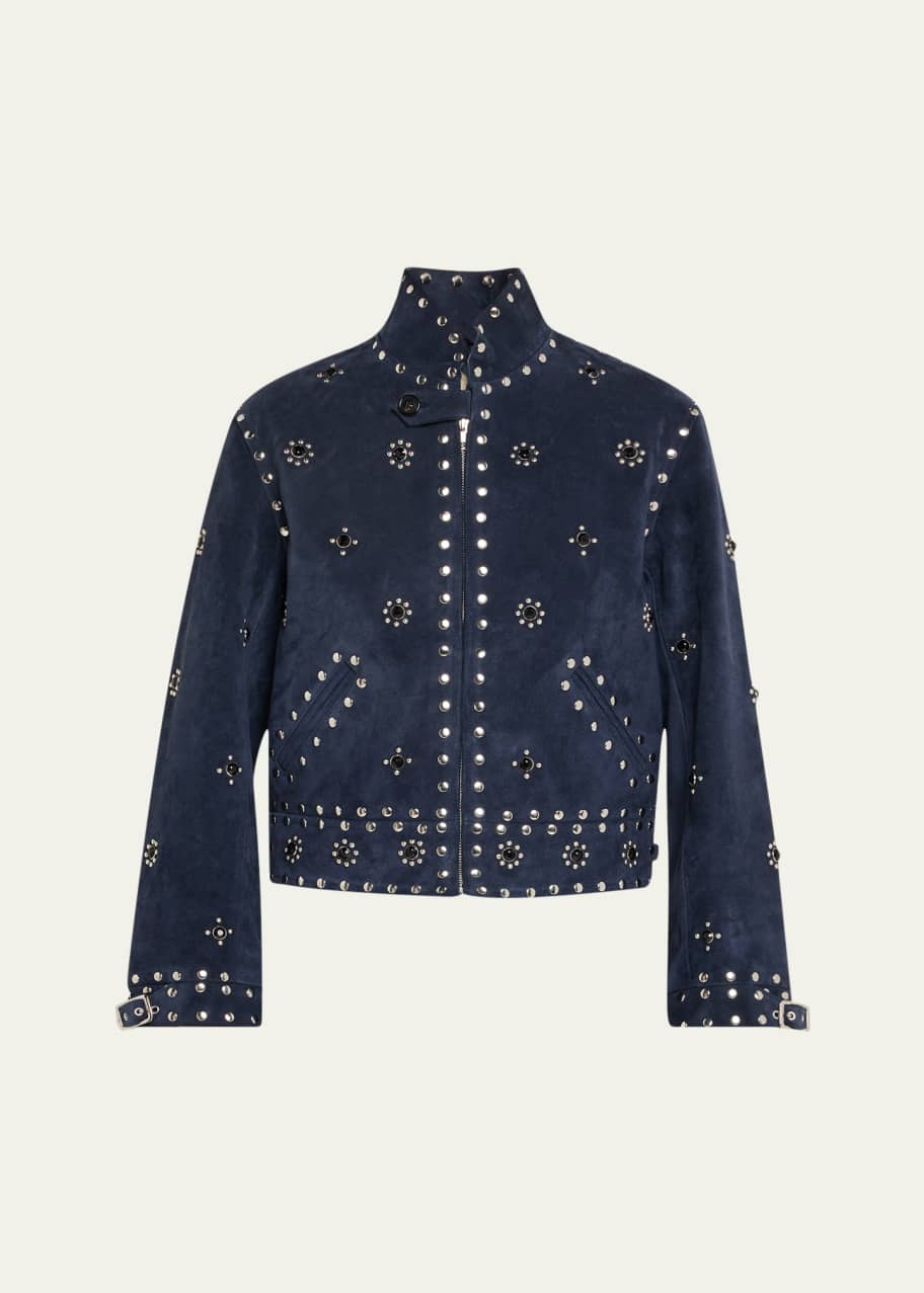 Bode Howard Studded Suede Jacket - Bergdorf Goodman