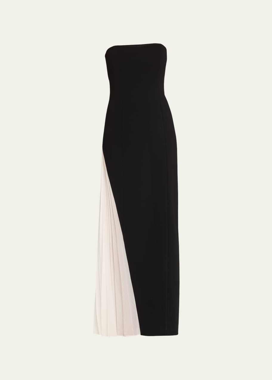 Image 1 of 1: Retha Strapless Maxi Dress with Godet-Pleated Side Panel