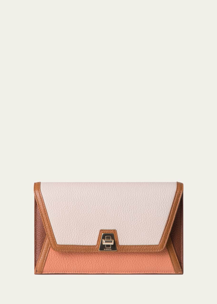 Image 1 of 1: Anouk Envelope Flap Leather Wallet on Chain
