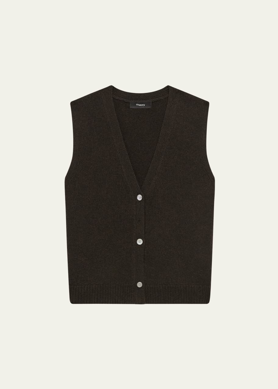 Theory Felted Wool-Cashmere Button Vest - Bergdorf Goodman