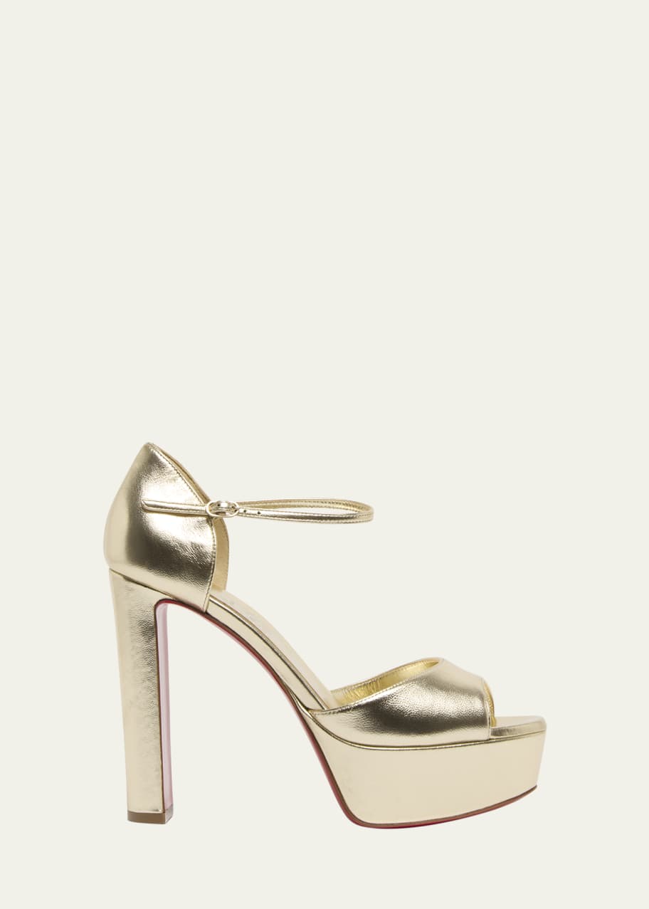 Image 1 of 1: Sandaloo Metallic Red Sole Platform Sandals
