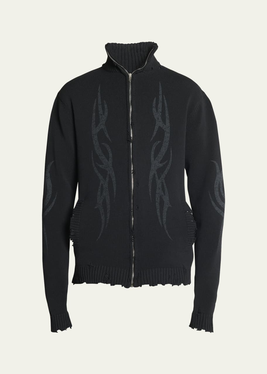 Balenciaga Men's Tribal Zip Cardigan - Bergdorf Goodman