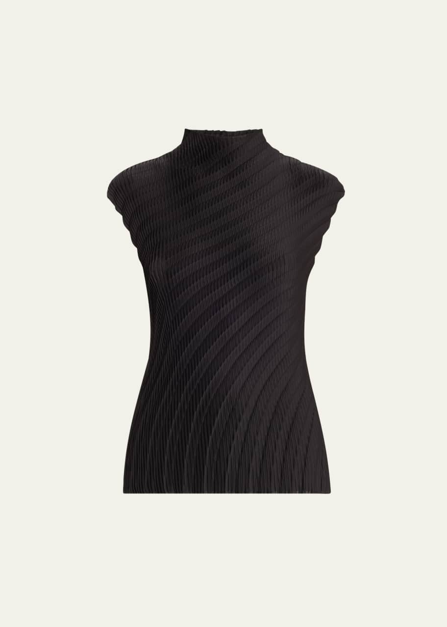 Image 1 of 1: Nuance High-Neck Pleats Top