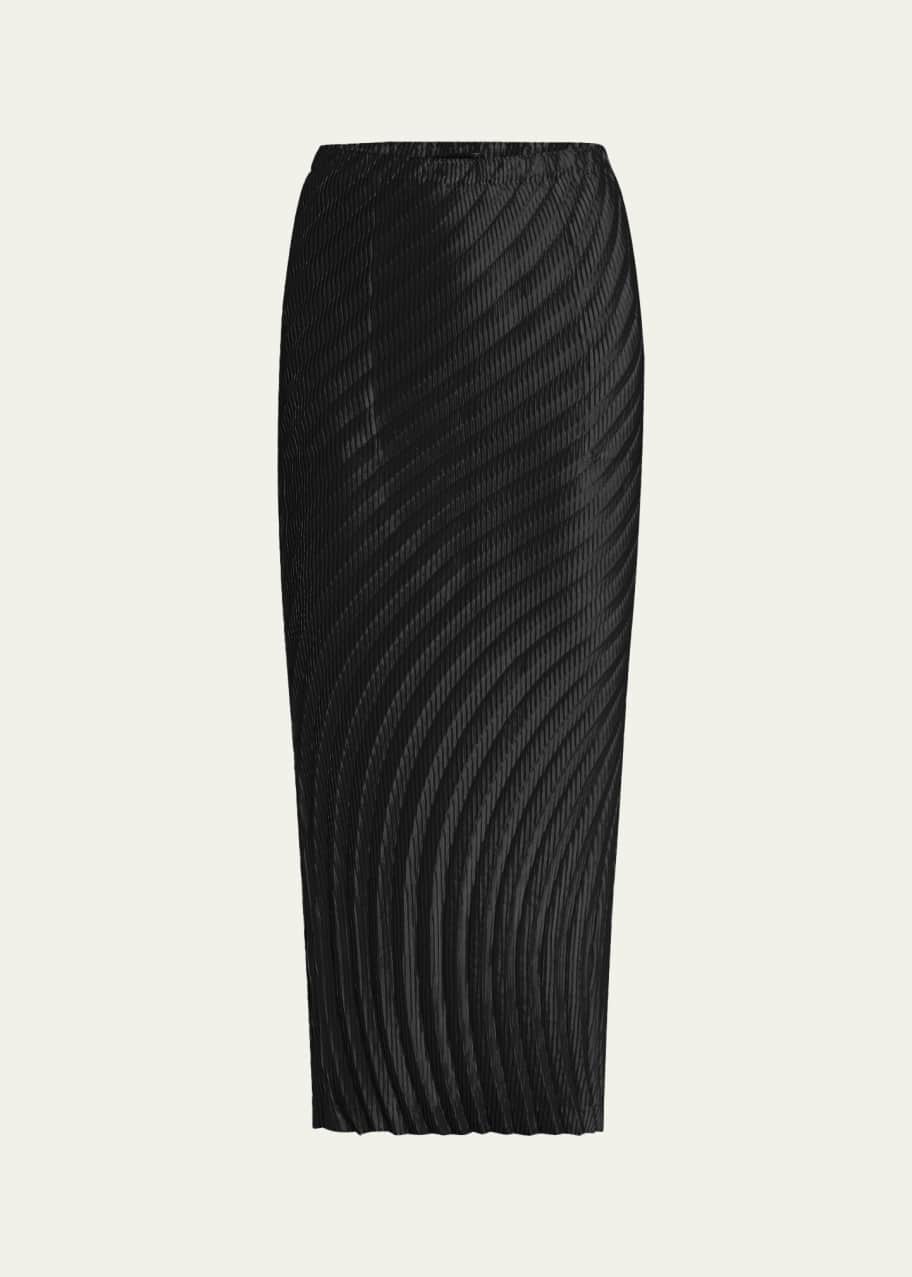 Issey Miyake Nuance Pleats Solid Pencil Long Skirt