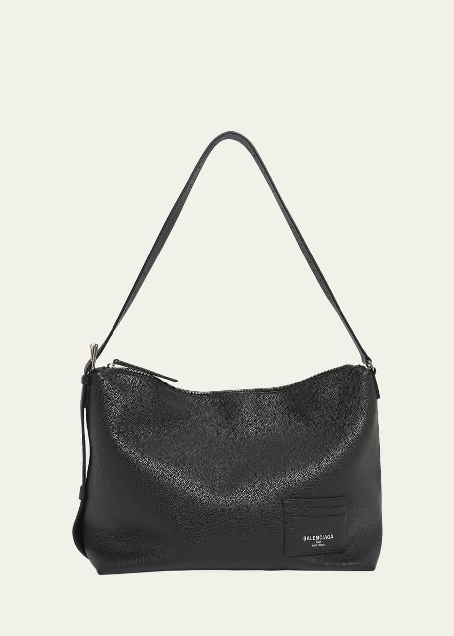 Balenciaga Men's Leather Hobo Messenger Bag - Bergdorf Goodman