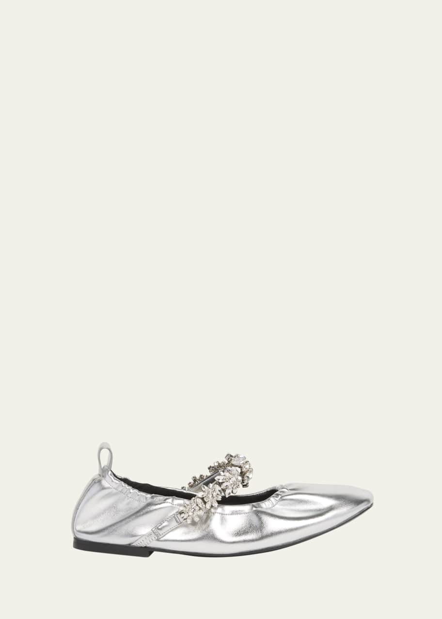Image 1 of 1: Elsa Metallic Vegan Mary Jane Ballet Flats