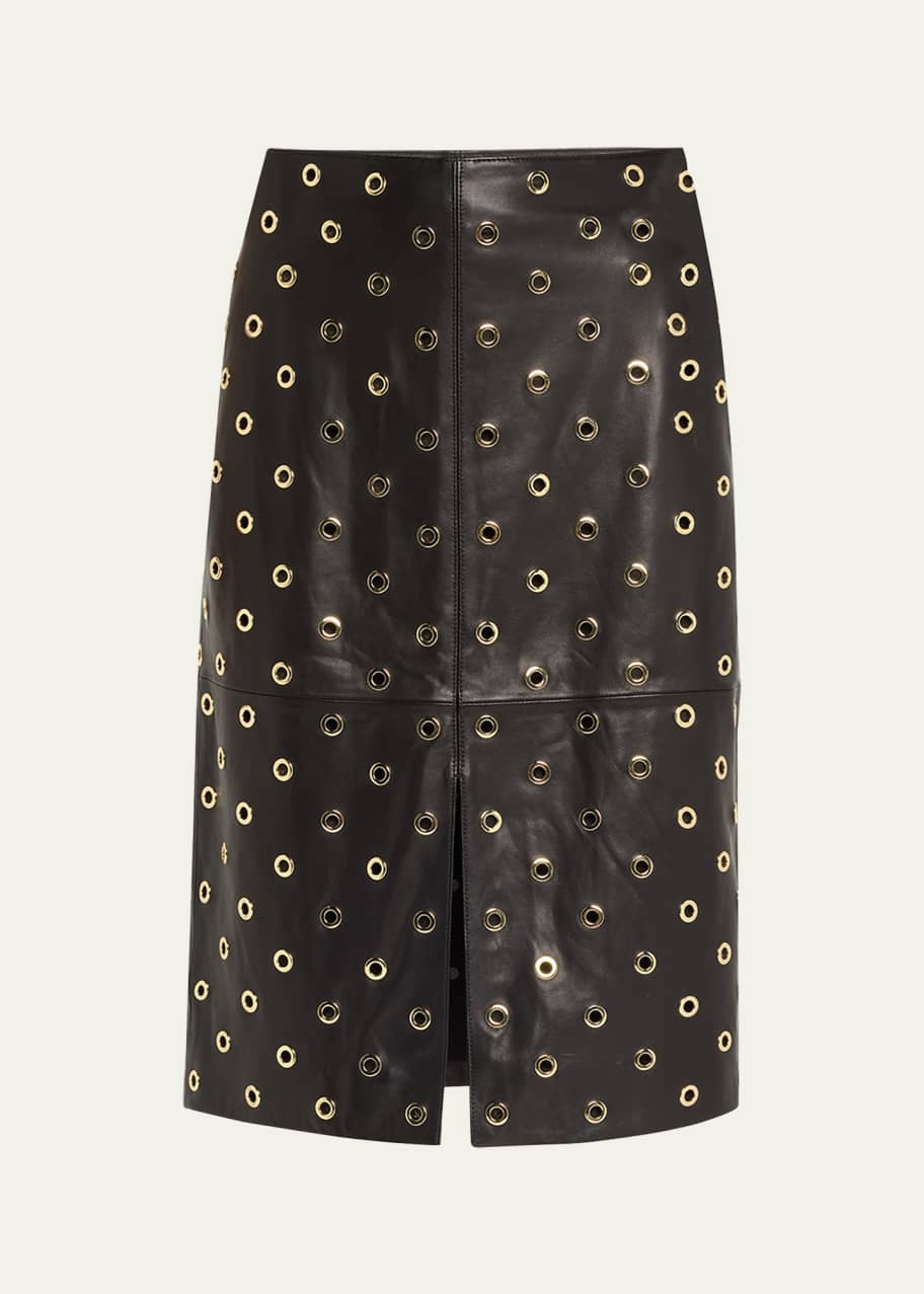 Image 1 of 1: Anderson Grommet Leather Pencil Skirt