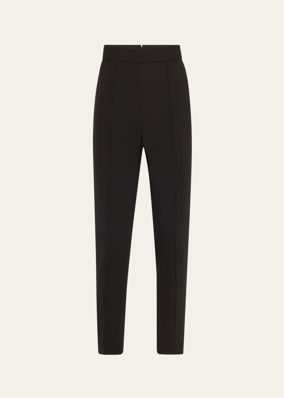 Image 1 of 1: High-Rise Pintuck Skinny-Leg Pants
