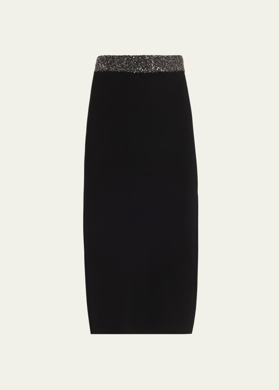 Image 1 of 1: Jane Embellished Knit Midi Skirt