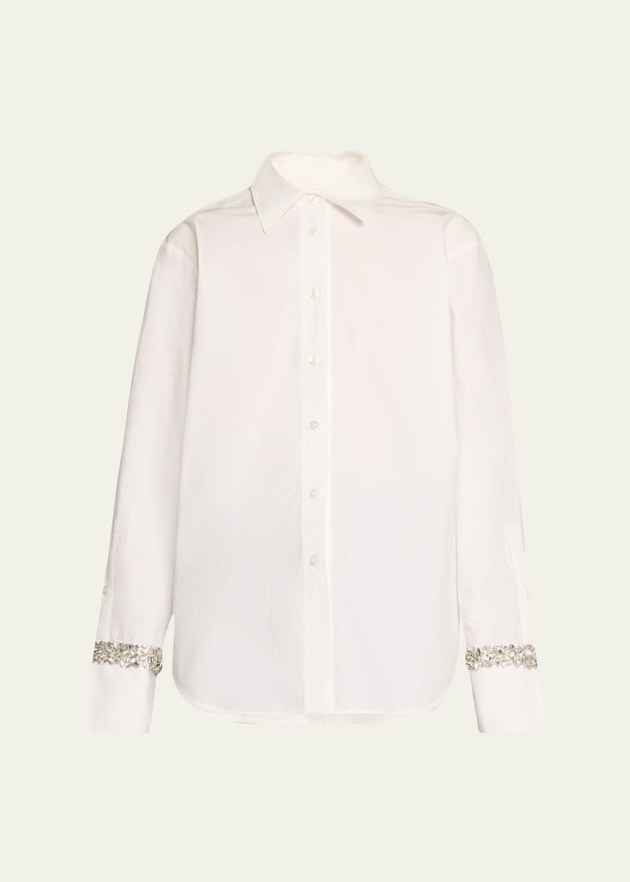 Image 1 of 1: Calvin Embellished Button-Front Top
