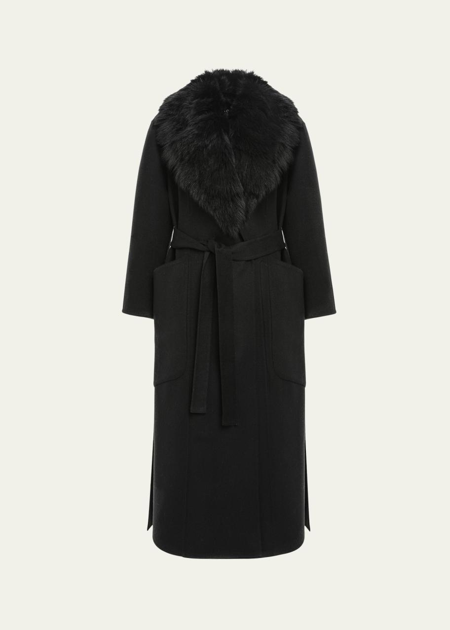 Gorski Loro Piana Double-Face Cashmere-Blend Coat with Detachable