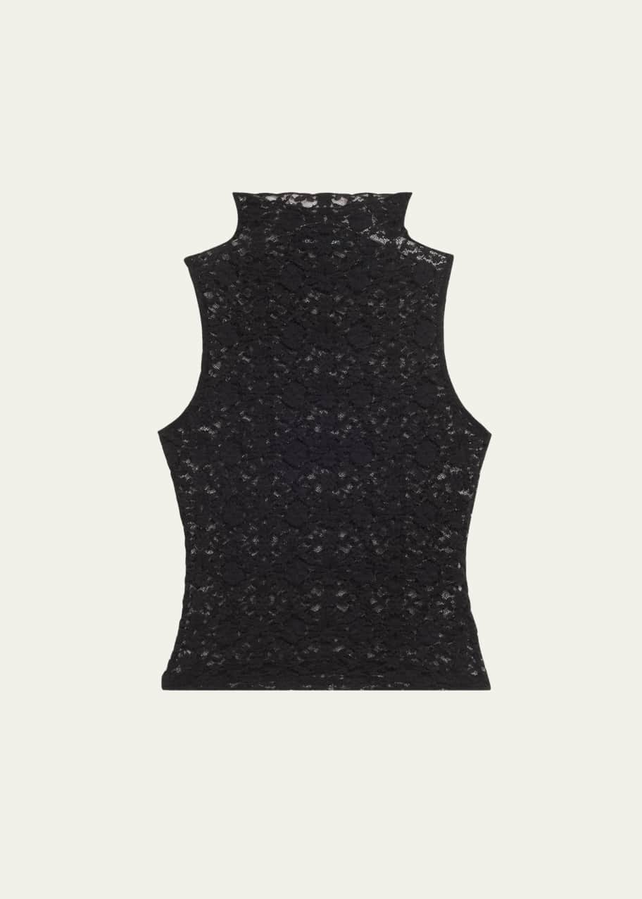 Image 1 of 1: Alora Sleeveless Lace Turtleneck Top