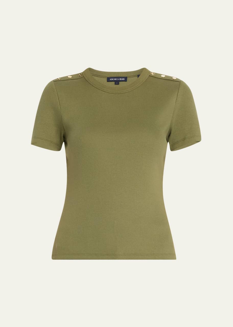 Image 1 of 1: Draya Short-Sleeve Button Tee