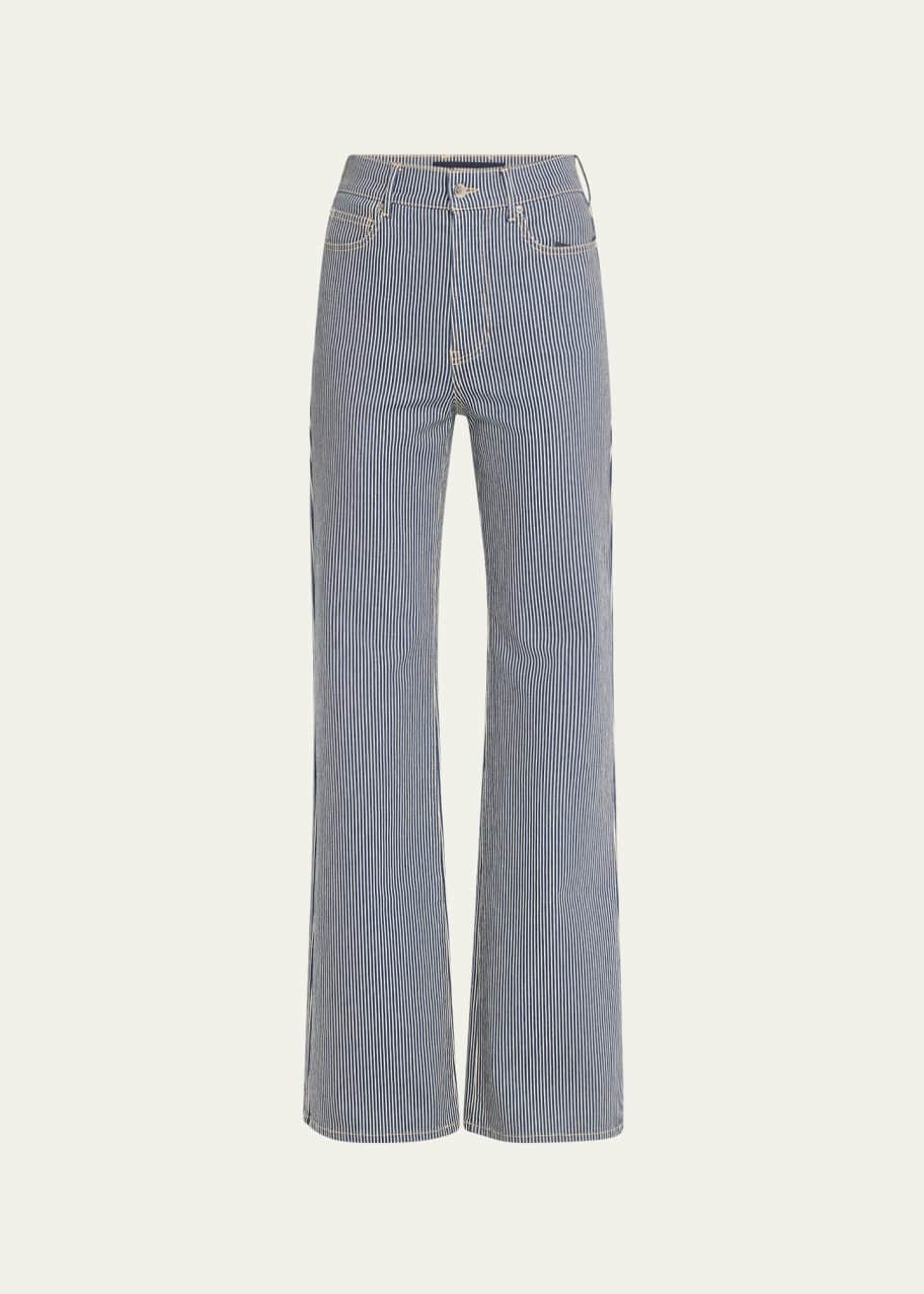 Image 1 of 1: Crosbie Wide-Leg Stripe Jeans