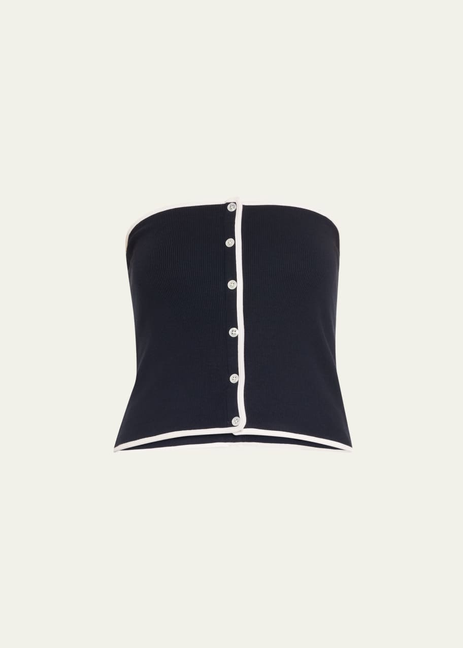 Image 1 of 1: Valley Button-Front Tube Top
