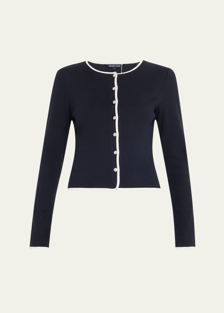 Image 1 of 1: Wilmer Contrast Trim Cardigan