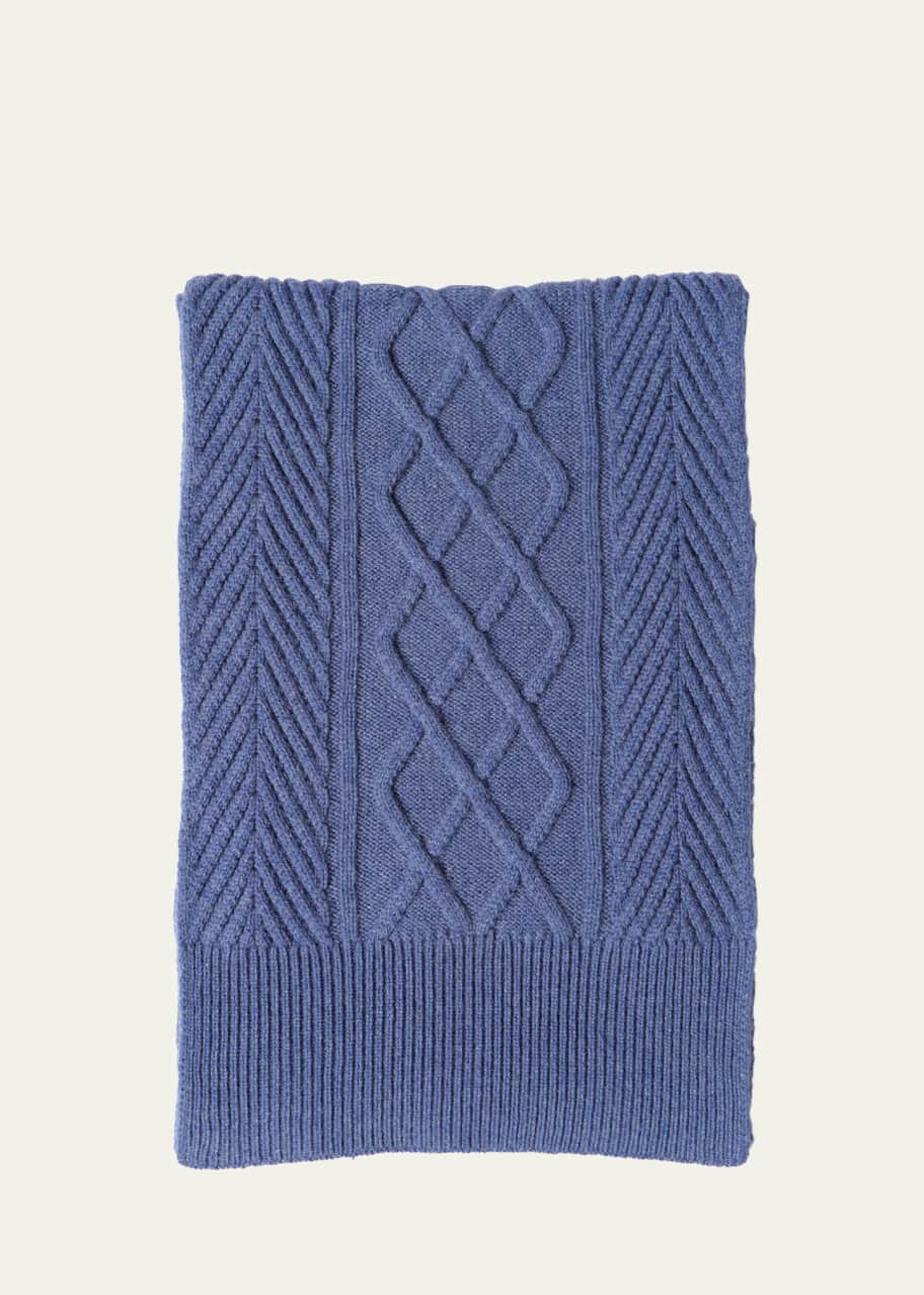 Image 1 of 1: Men's Cashmere Cable Knit Scarf