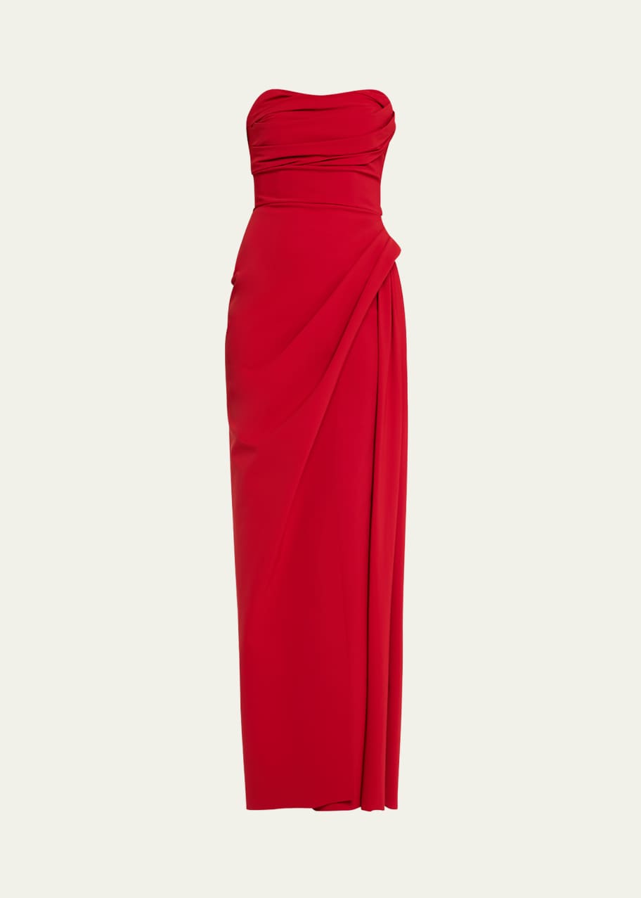 Image 1 of 1: Strapless Ruched Column Gown