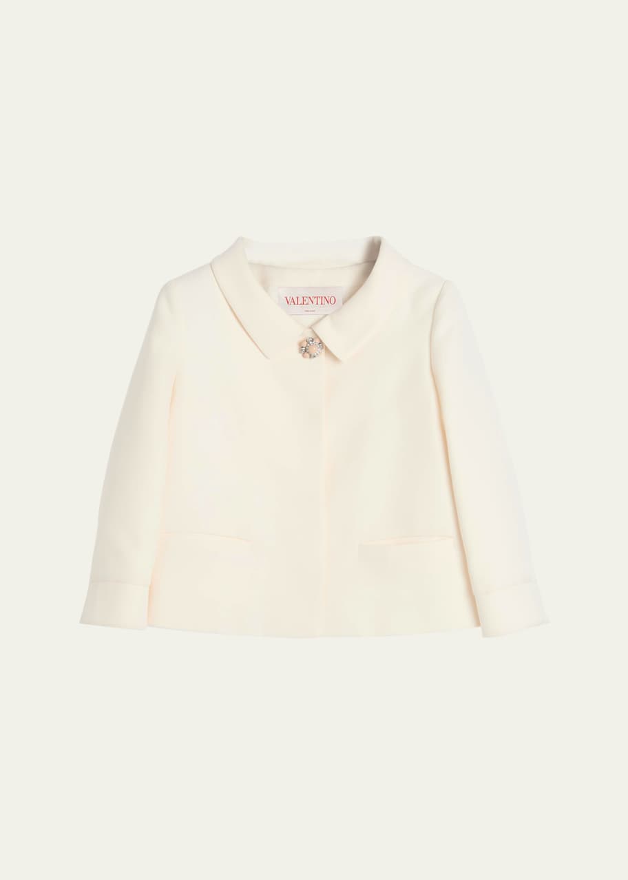 Valentino Garavani Collared Brooch Wool Jacket - Bergdorf Goodman