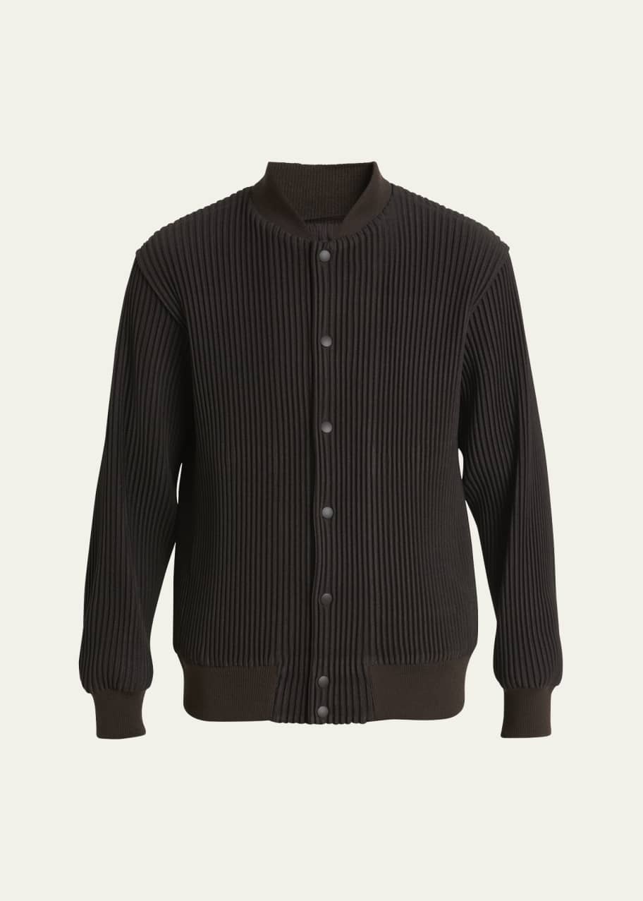 Homme Plisse Issey Miyake Men's Kersey Pleated Bomber Jacket