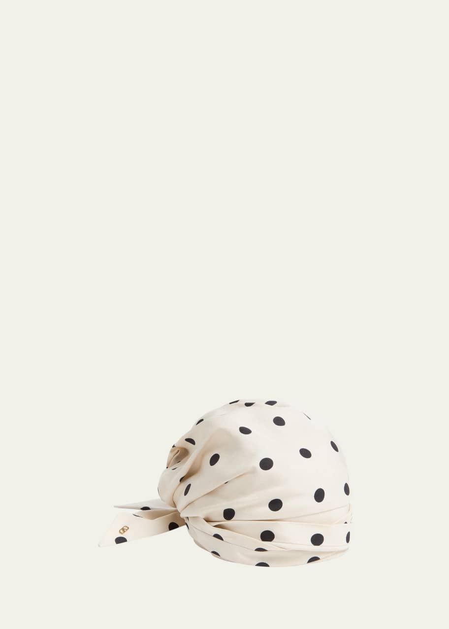 Image 1 of 1: Polka Dot Printed Satin Turban