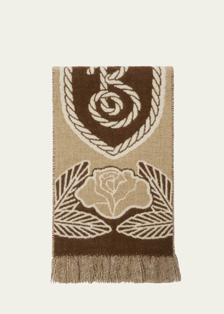 【BURBERRY】MU B SHIELD GRAPHIC SCARF Burberry Men's Wool Logo B-Shield Scarf | Neiman Marcus