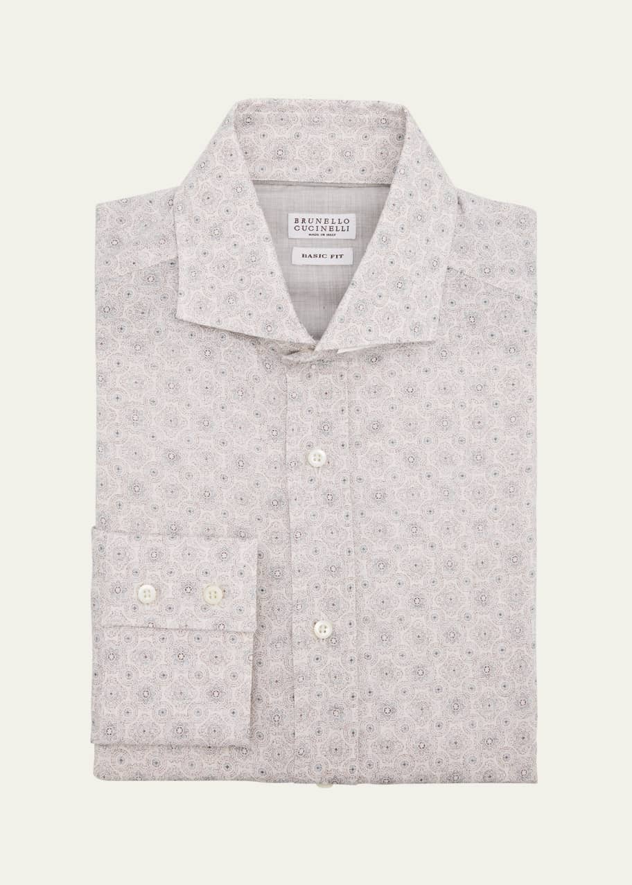 Image 1 of 1: Men's Linen Medallion Sport Shirt