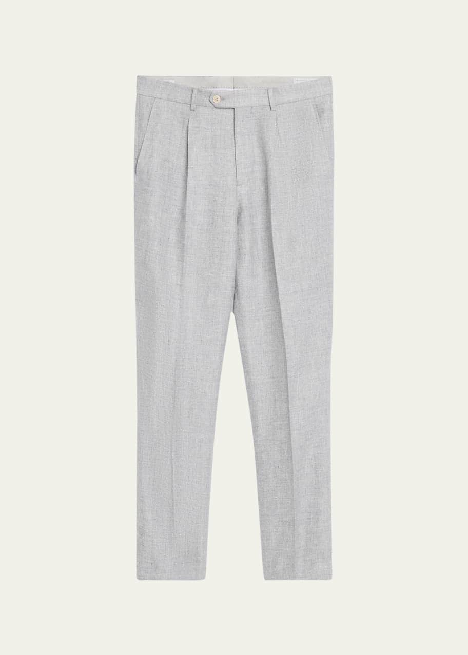 Image 1 of 1: Men's Straight-Fit Pleated Pants