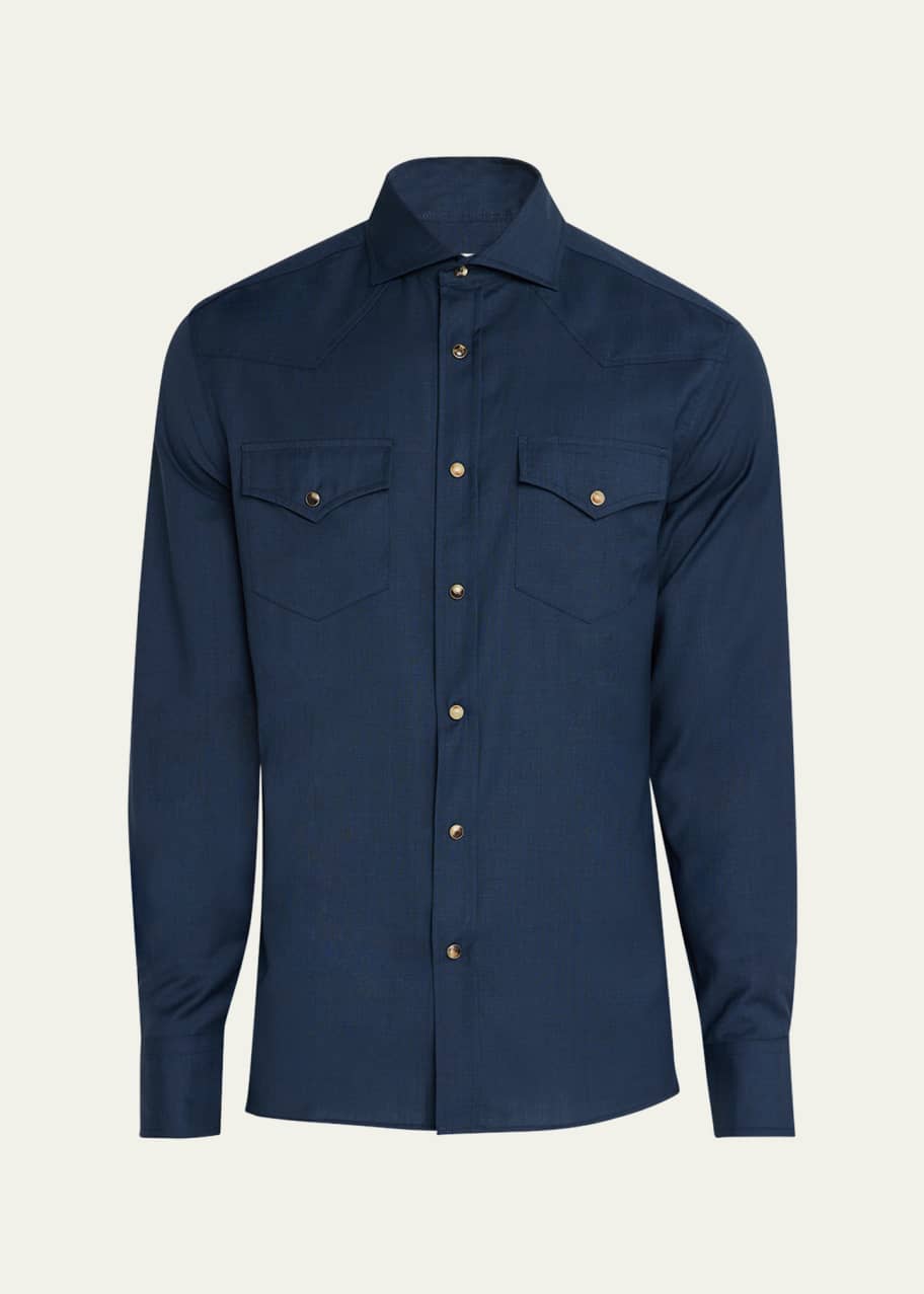 Image 1 of 1: Men's Wool Western Shirt