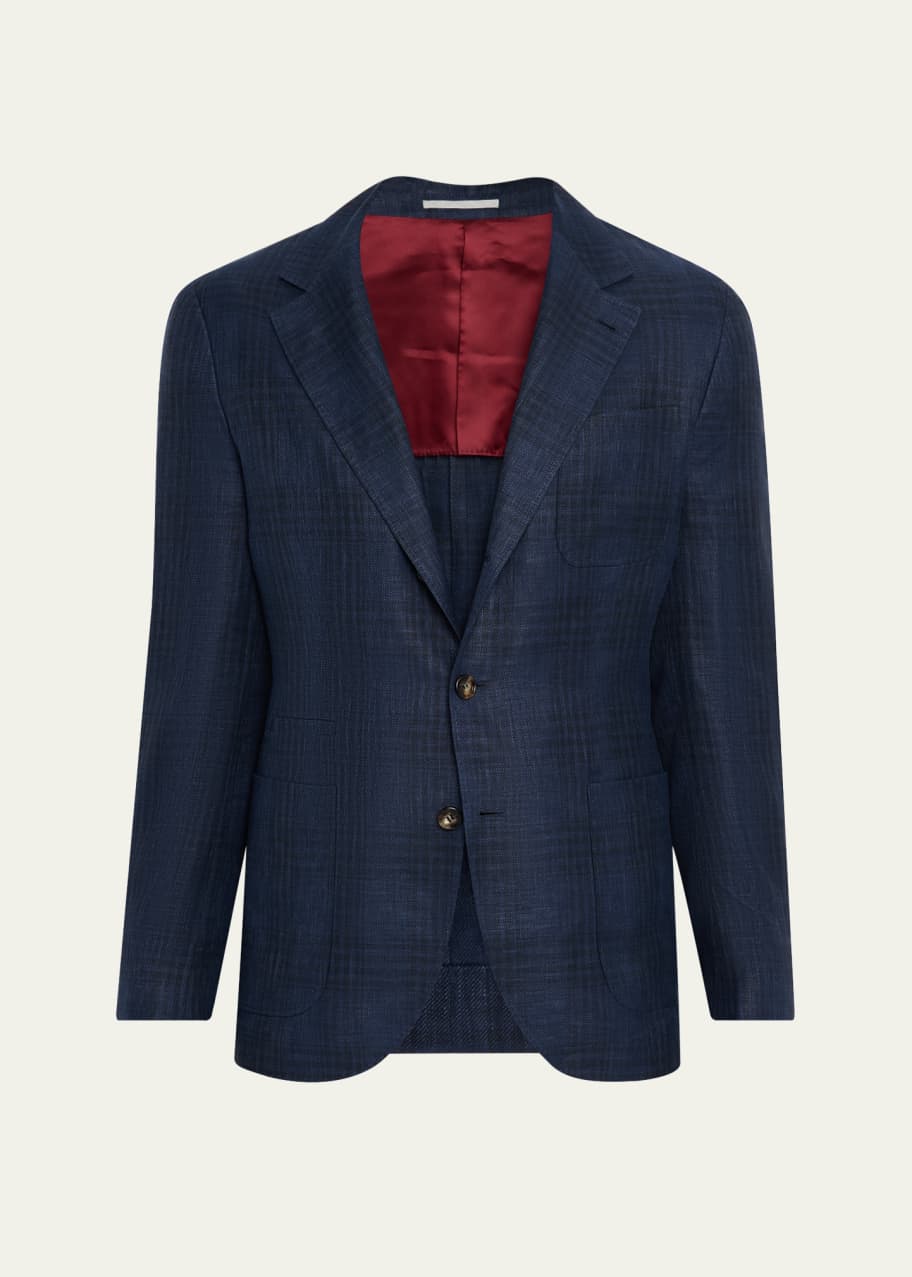 Image 1 of 1: Men's Madras Check Single-Breasted Sport Coat