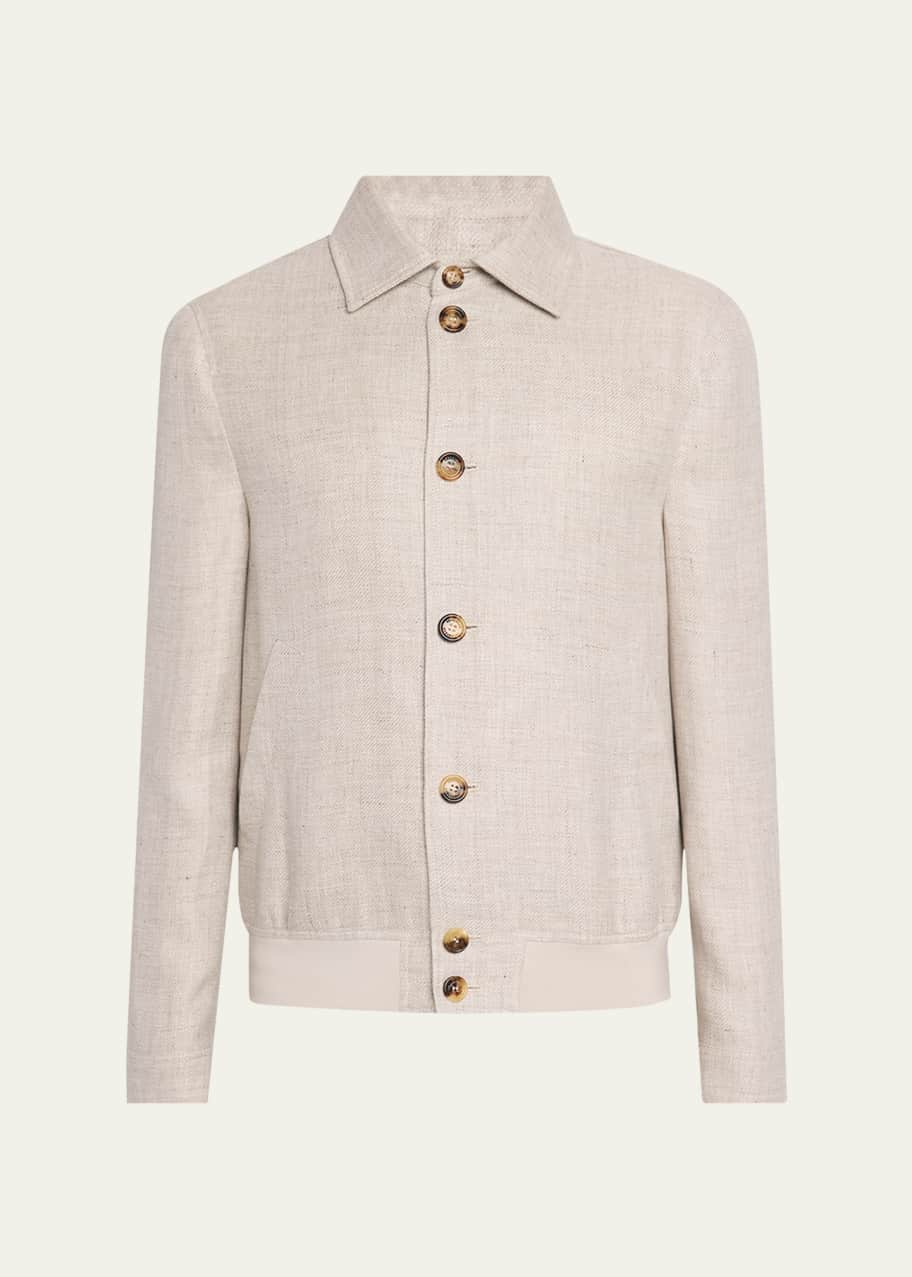 Image 1 of 1: Men's Button-Front Blouson Jacket