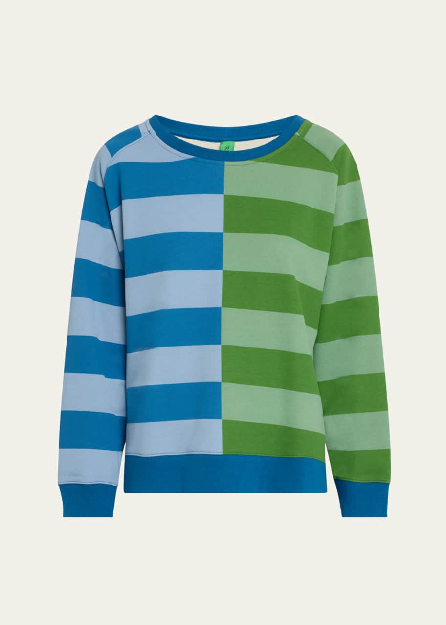 Image 1 of 1: Antigone Stripe Oversized Fantasia Embroidered Sweater