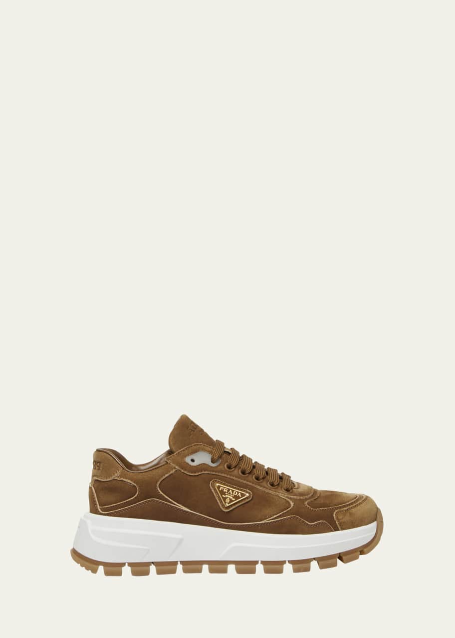Prada Prax 01 Suede Logo Runner Sneakers - Bergdorf Goodman