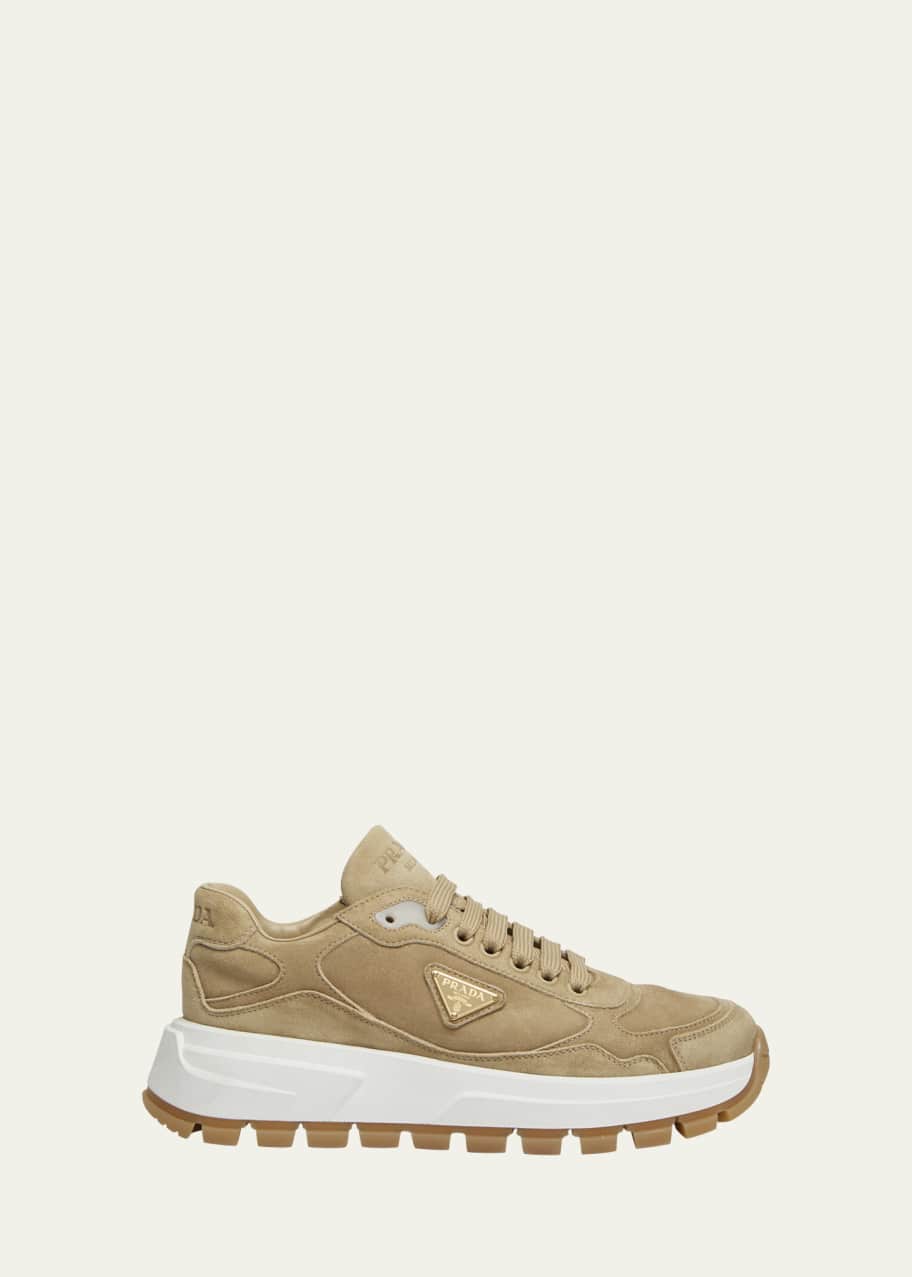 Prada Prax 01 Suede Logo Runner Sneakers - Bergdorf Goodman