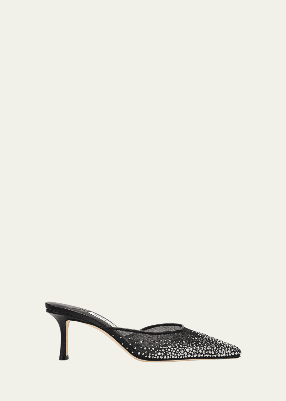 Image 1 of 1: Vivi Crystal Mesh Mule Pumps