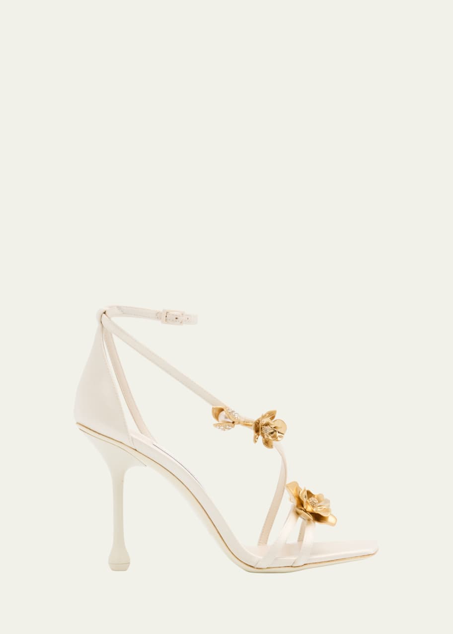 Image 1 of 1: Zea Strappy Flowers Stiletto Sandals