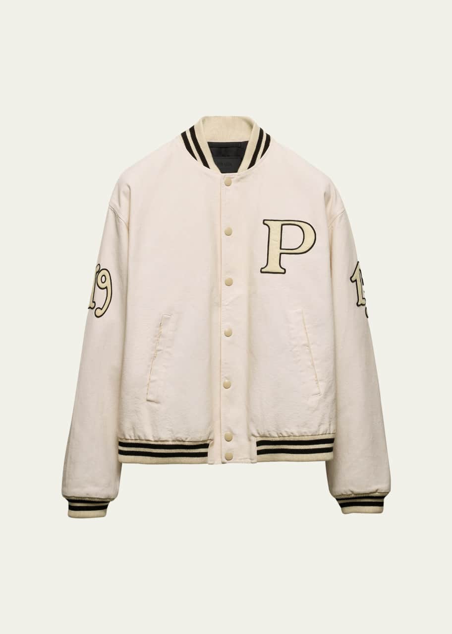 Image 1 of 1: Men's Canvas Bomber Jacket