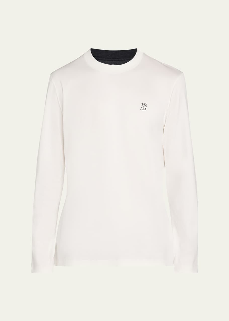 Brunello Cucinelli Men's Logo Long-Sleeve T-Shirt - Bergdorf