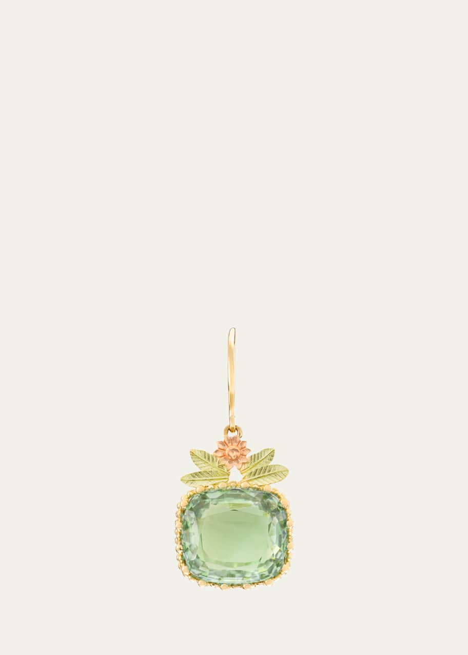 Image 1 of 1: Pierreries 18K Yellow, Green, and Rose Gold Parasolite Flower Earring, Single